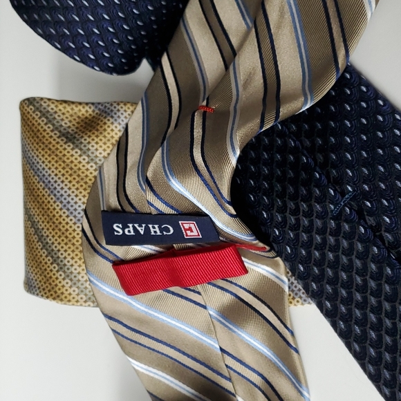 Blues and Neutrals Used Ties Bundle Set of Three - Picture 3 of 4